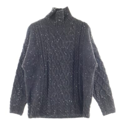 ウールベビー アルパカ ケーブルニットセーター ブラウン A21AT03TC Bランク