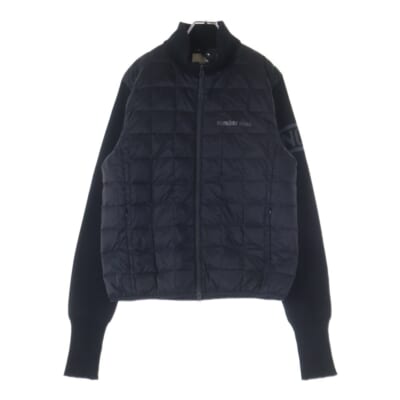 ×NUMBER (N)INE ナンバーナイン ジップアップ ライトダウンジャケット ブラック Sランク