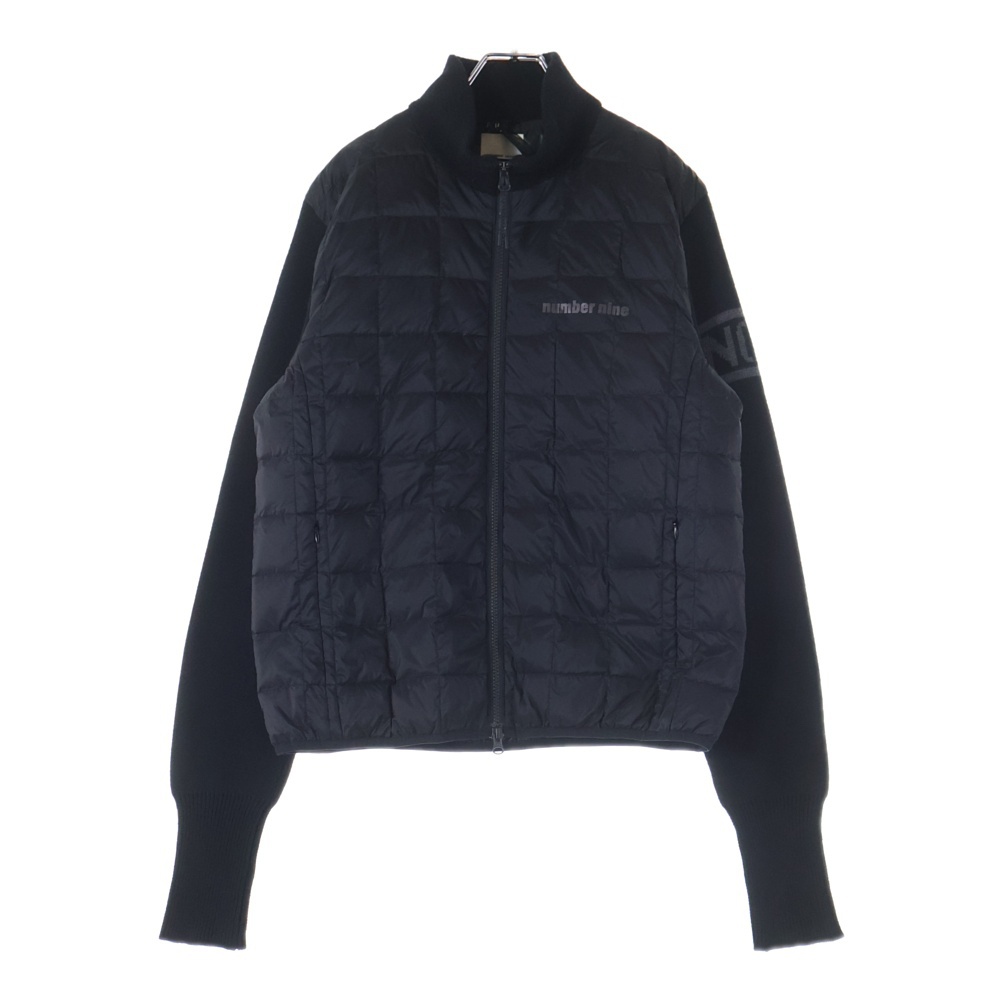×NUMBER (N)INE ナンバーナイン ジップアップ ライトダウンジャケット ブラック Sランク