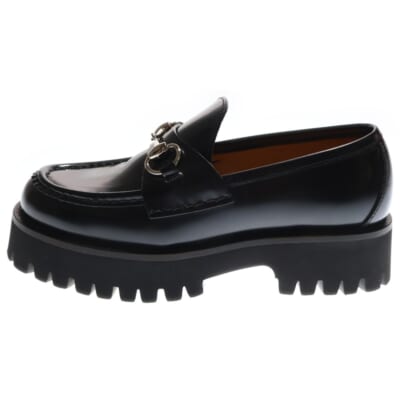 ホースビット レザー 厚底 ローファー ブラック レディース 764211 Aランク