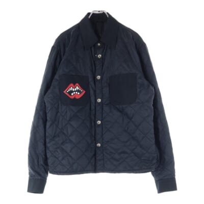 ×MATTY BOY P SHIRT M NO FLAPS NYLN マッティボーイ チョンパーパッチ ダガージップ キルティングナイロン ジャケット ブラック Bランク