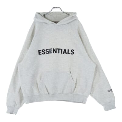 HOODIE フロントロゴ プルオーバースウェットパーカー フーディー グレー Bランク