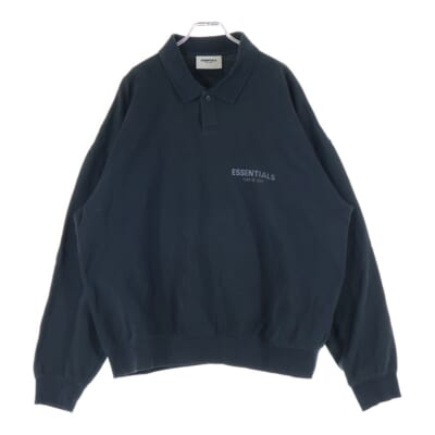 フロントロゴ 長袖ポロシャツ コットン ブラック Bランク