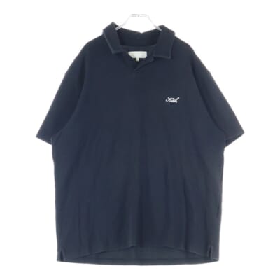 25SS フロントロゴ刺繍 コットン ポロシャツ ブラック Bランク