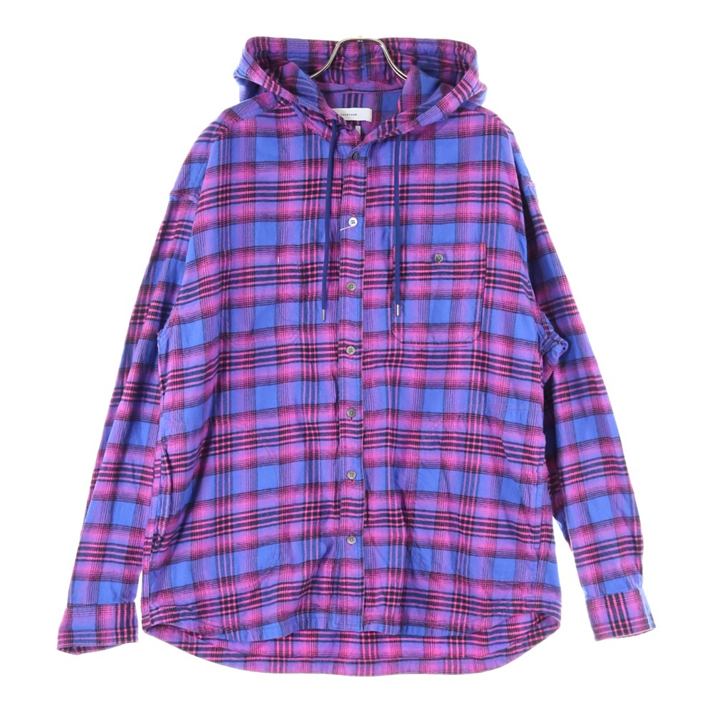 24AW KR-SH-M02 チェック コットン フード付きチェックシャツ マルチ Sランク