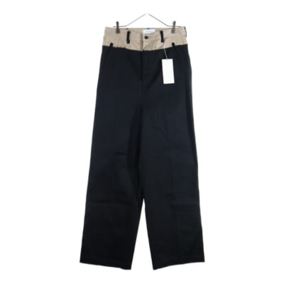 24AW KR-PT-U04 ツートン コットンパンツ ブラック/ベージュ Sランク
