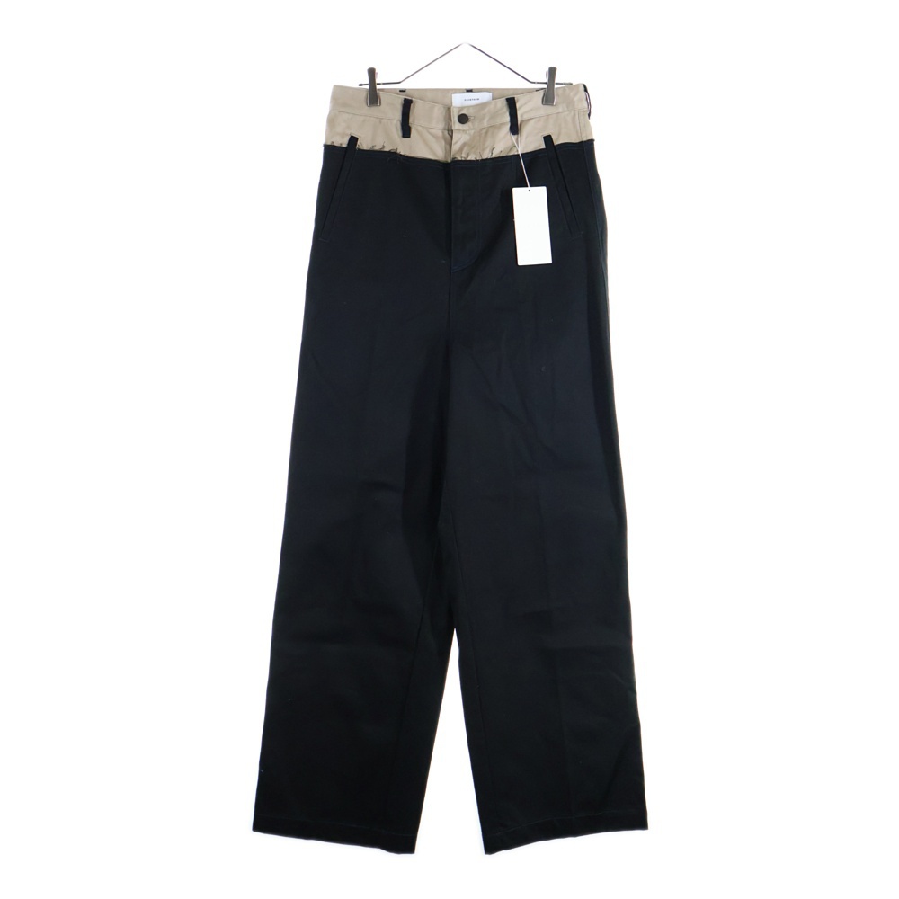24AW KR-PT-U04 ツートン コットンパンツ ブラック/ベージュ Sランク