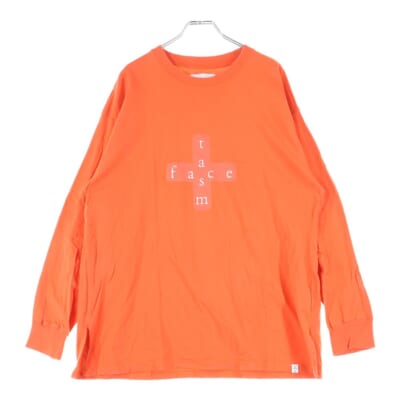 MKS-TEE-U03 フロントロゴプリント ロングスリーブTシャツ レッド Bランク