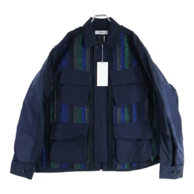 24SS SRO-JK-M06 フロントポケット ストライプ フリルジャケット ブラック Sランク