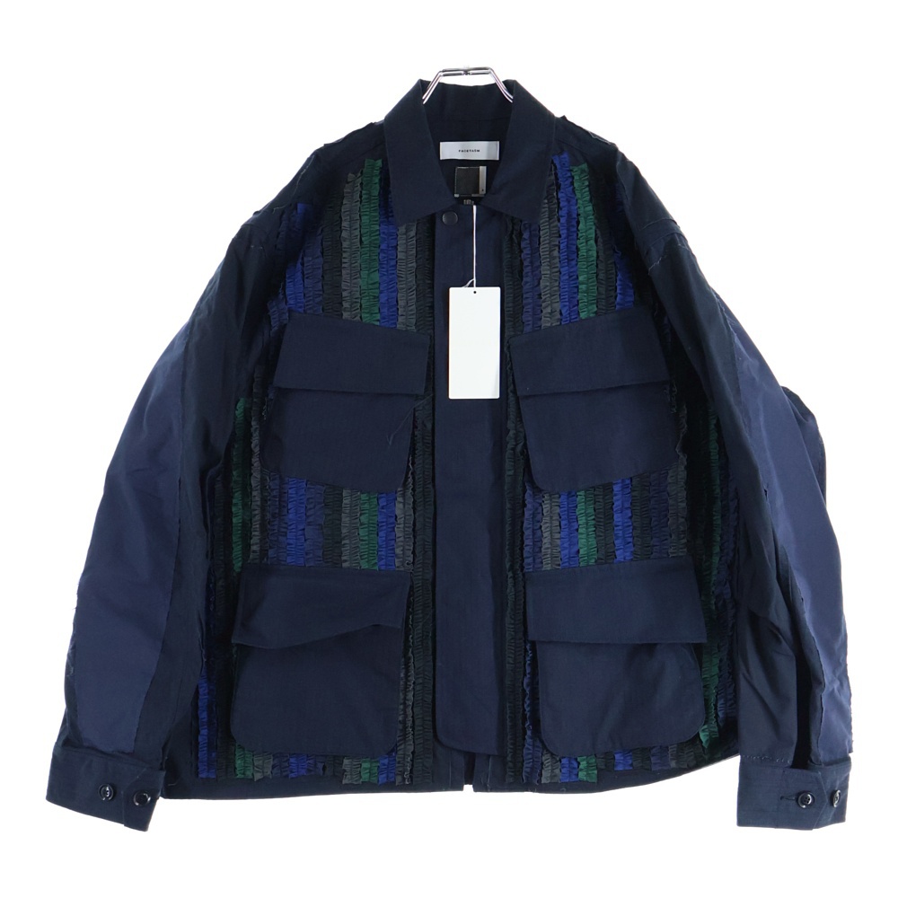 24SS SRO-JK-M06 フロントポケット ストライプ フリルジャケット ブラック Sランク