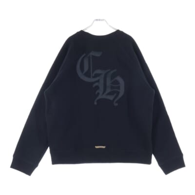 7-11 SWTSHRT セメタリークロスパッチ バックCHロゴ クロスフェルト刺繍 スウェットシャツ トレーナー ブラック Aランク