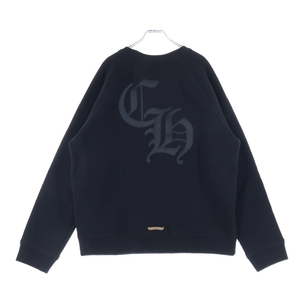 7-11 SWTSHRT セメタリークロスパッチ バックCHロゴ クロスフェルト刺繍 スウェットシャツ トレーナー ブラック Aランク