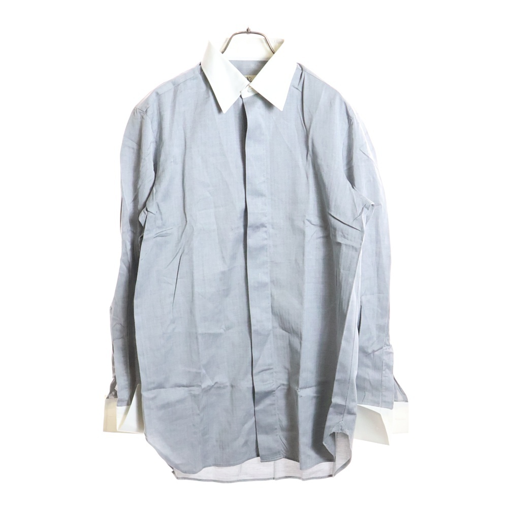 クレリック 襟切り替え 長袖シャツ グレー Bランク