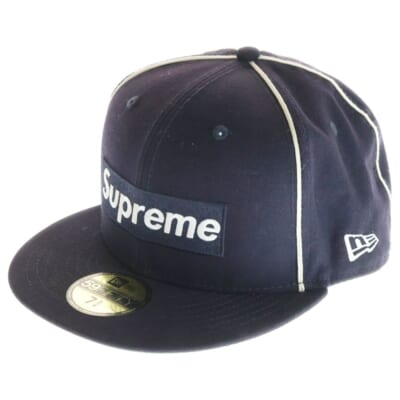 17SS Box Logo Piping New Era Cap ニューエラ ボックスロゴ ベースボールキャップ ネイビー Bランク