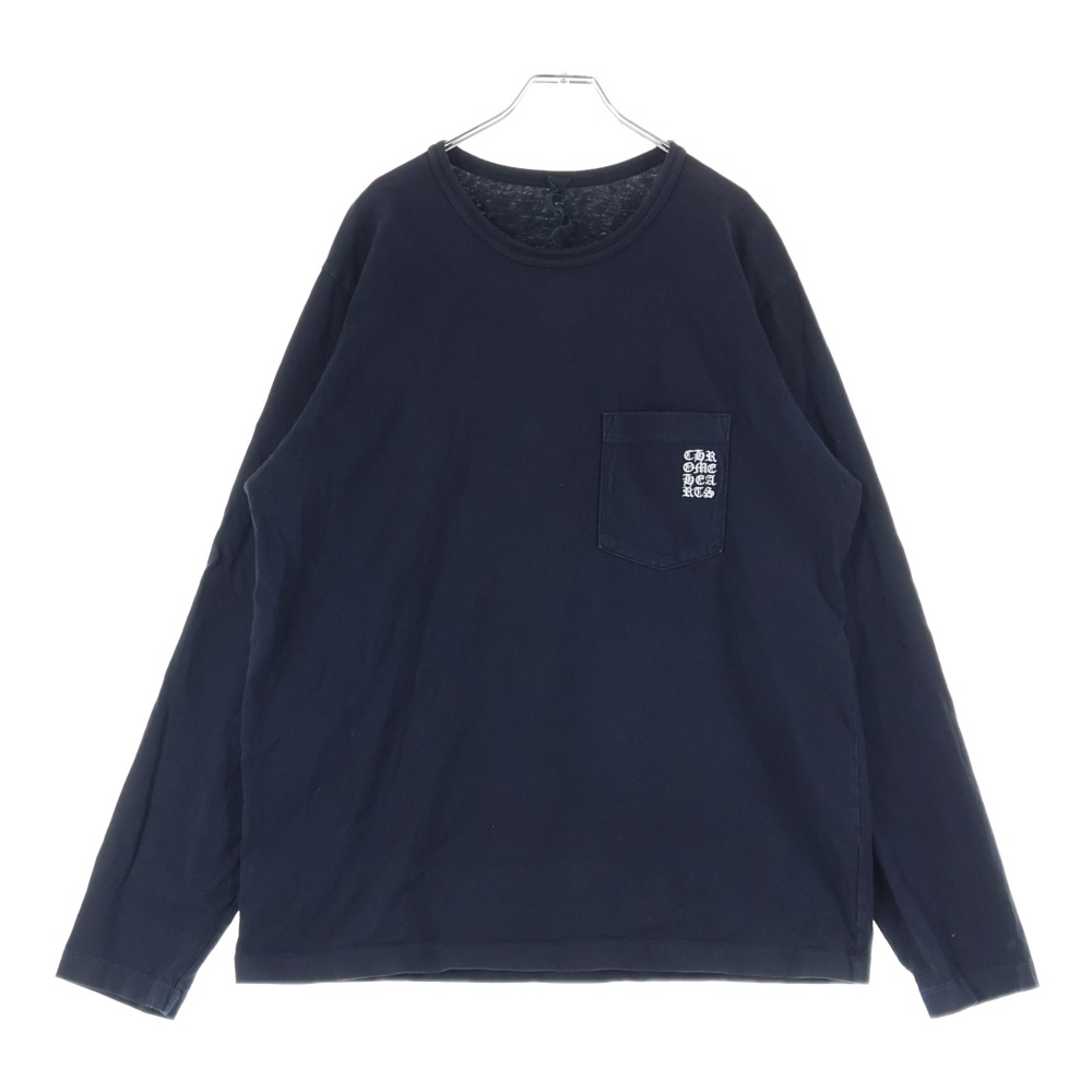 クロムハーツ YNOT L/S TEE フロントロゴ刺繍 袖CHクロス刺繍 クルー