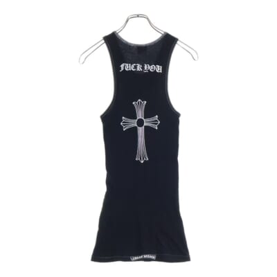 LD FUCK YOU TANK TOP オールド ファックユー CHクロス タンクトップ ブラック Bランク