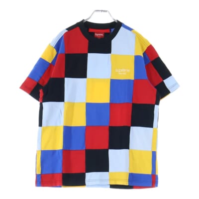 18AW Patchwork Pique Tee パッチワーク カラーブロック クルーネック 半袖Tシャツ カットソー マルチカラー Sランク