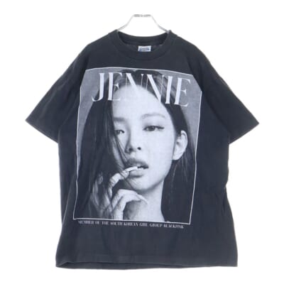 BLACK PINK JENNIE TEE ブラックピンク フォトプリント クルーネック 半袖Tシャツ カットソー ブラック Bランク