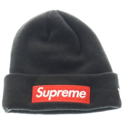× NEWERA Box Logo Beanie ニューエラ ボックスロゴ ビーニー ニットキャップ 帽子 ブラック Aランク