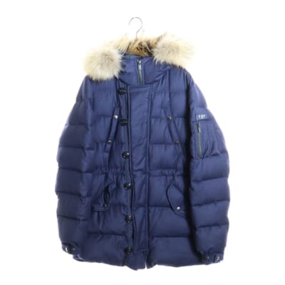 VIA PRIVATA GASPARE BUGATTI 3 ブガッティ MTAT20A-4584-D ファーダウンジャケット ネイビー Bランク