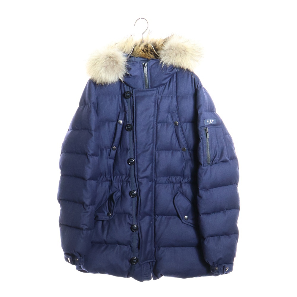 VIA PRIVATA GASPARE BUGATTI 3 ブガッティ MTAT20A-4584-D ファーダウンジャケット ネイビー Bランク