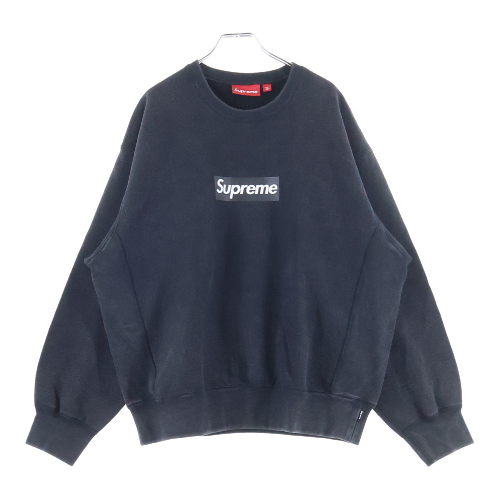 25SS Washed Box Logo Crewneck ウォッシュド ボックスロゴ クルーネック スウェット トレーナー ブラック Aランク
