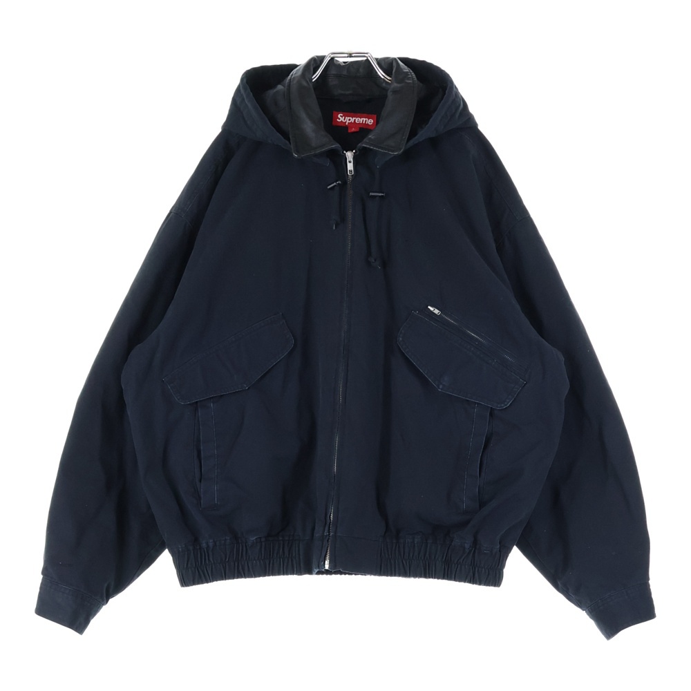 24AW Leather Collar Utility Jacket レザーカラーユーティリティジャケット ブラック Bランク