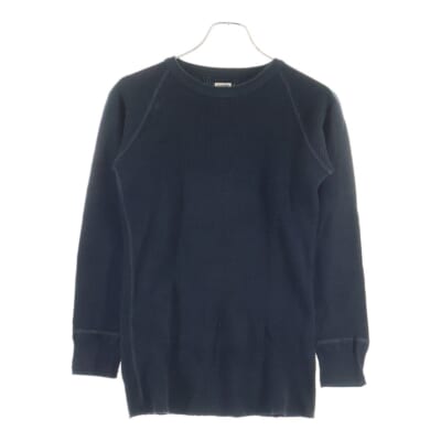 T-WAFFLE ワッフル サーマル コットン 長袖Tシャツ ブラック Bランク