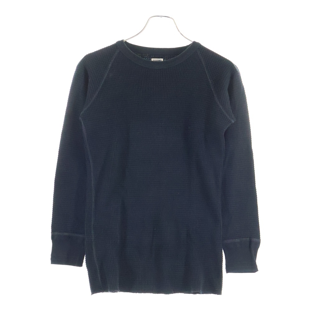 T-WAFFLE ワッフル サーマル コットン 長袖Tシャツ ブラック Bランク