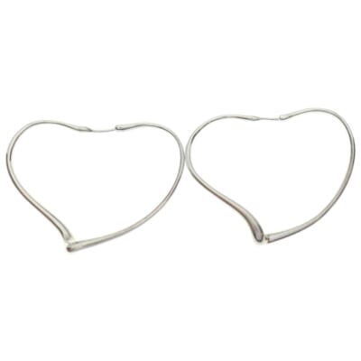 オープンハート フープ ミディアム ピアス AG925シルバー Bランク