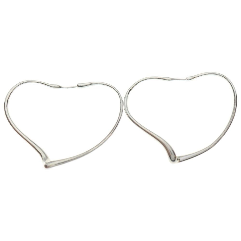 オープンハート フープ ミディアム ピアス AG925シルバー Bランク