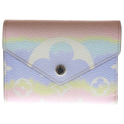 LVエスカル ポルトフォイユ・ゾエ コンパクトウォレット 三つ折り財布 コインケース パステルピンク レザー M69341 シルバー金具 Bランク