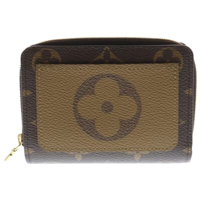 モノグラムジャイアント ポルトフォイユルー コンパクトウォレット コインケース ブラウン M81461 ゴールド金具 Aランク