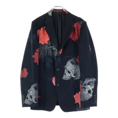 18SS 復刻 スカルローズテーラードジャケット ウール×キュプラ レッド/ブラック HW-J69-106 Bランク