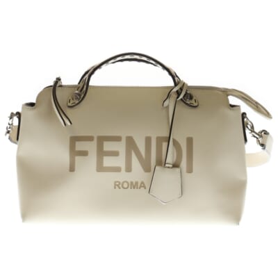 バイザウェイ ロゴ 2WAYショルダーバッグ オフホワイト レザー Bランク