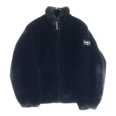 BARBRA バルブラ ボア エコファー スタンドカラー ジップアップ ジャケット ブラック レディース LTAT24A4903-L Bランク