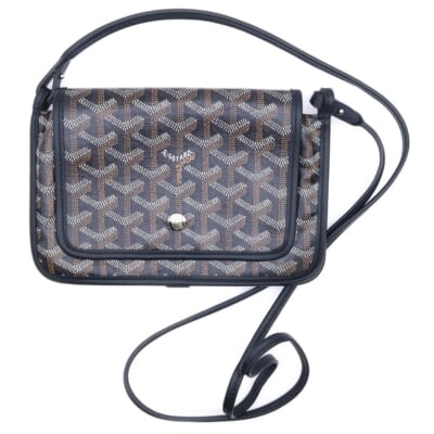 Plumet プリュメ レザーポーチウォレット ショルダーバッグ ブラック/ブラウン Aランク