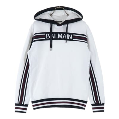 ロゴ ラインプルオーバーパーカー ホワイト Bランク