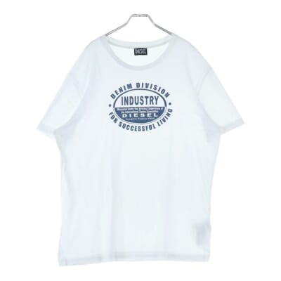 ロゴプリント クルーネック 半袖Tシャツ カットソー ホワイト Bランク