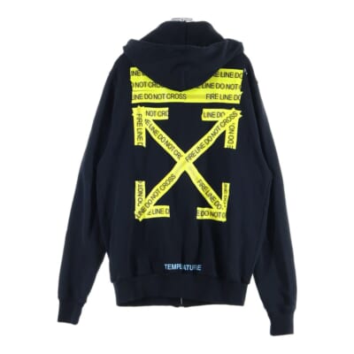 18SS Firetape Arrow Zip Up Hoodie ファイアテープ アロー プリント ジップアップ スウェットパーカー フーディー ブラック OMBB030S18003024 Bランク