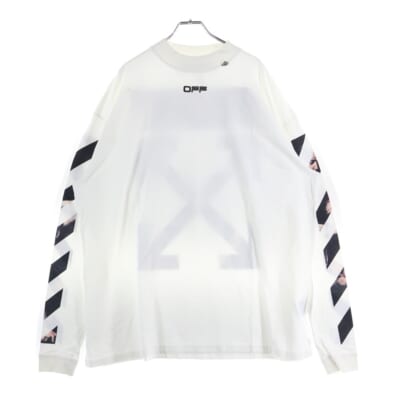 20SS カラヴァッジョ アロー バックプリント モックネック ロングスリーブ 長袖Tシャツ カットソー ホワイト OMAB032S20185004 Bランク