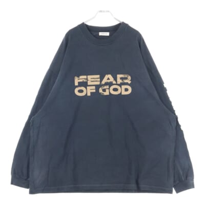 RELAXED LS TEE 袖ロゴ フロントプリント長袖Tシャツ 長袖カットソー ブラック Aランク