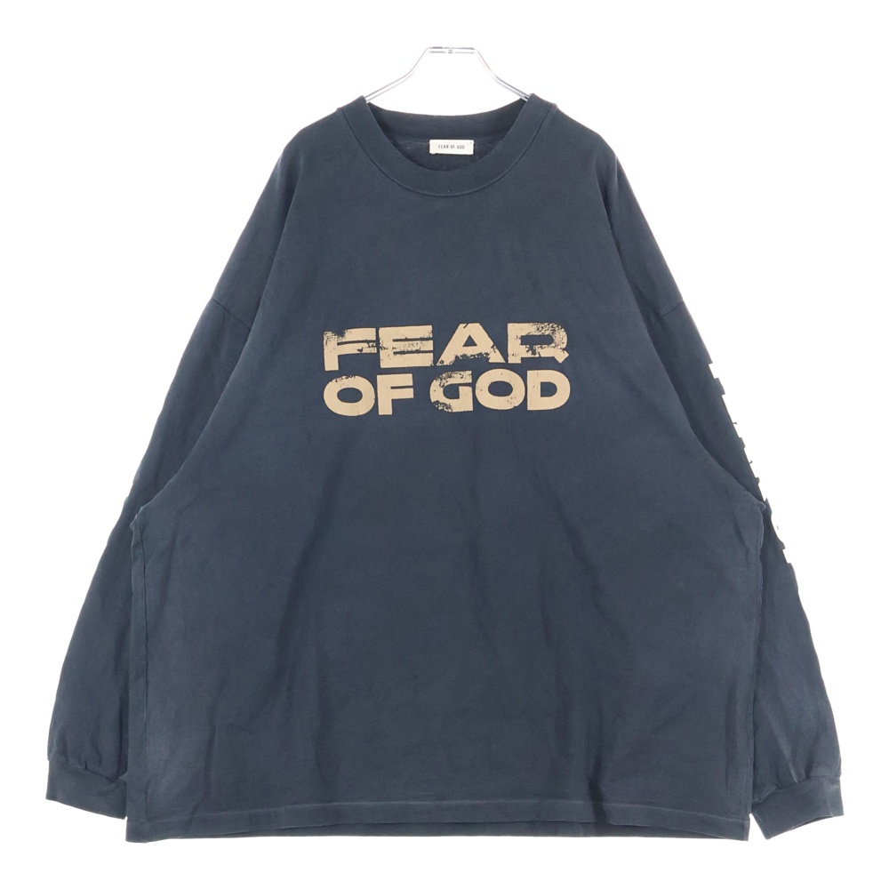 RELAXED LS TEE 袖ロゴ フロントプリント長袖Tシャツ 長袖カットソー ブラック Aランク