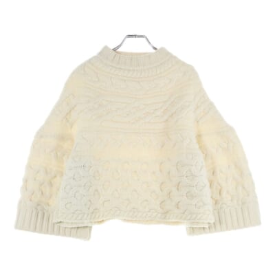 22AW モックネックケーブルニット セーター 22-06288 ホワイト Aランク