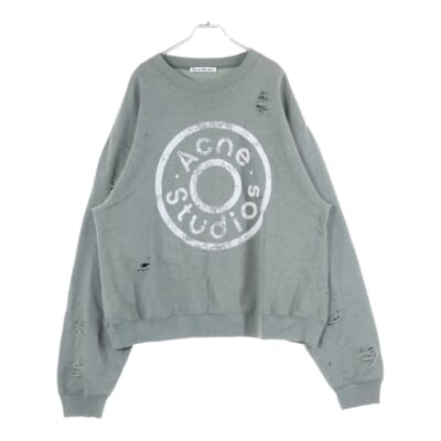 FN-UX-SWEA000044 ダメージ加工 スウェット トレーナー グレー Aランク