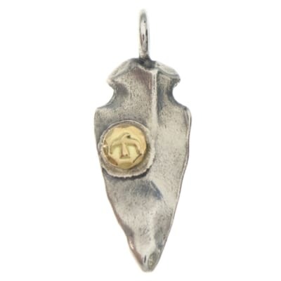 【現行】メタル付き矢じり小 ペンダントトップ シルバー/ゴールド Bランク