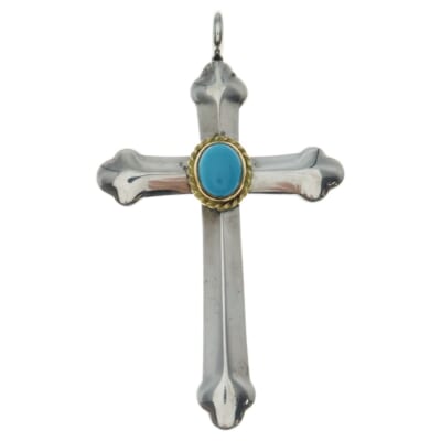 金縄TQ付クロス 裏メタル付き シルバー/ゴールド Bランク