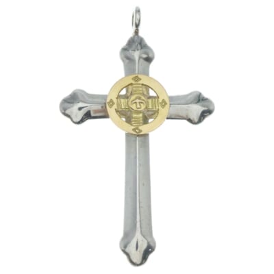 金メタル全金ホイール付きクロス ネックレストップ Bランク