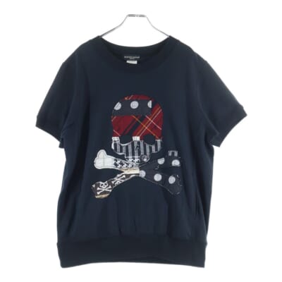 パッチワークスウェット半袖Tシャツ MA2-SW08-016 ブラック Bランク