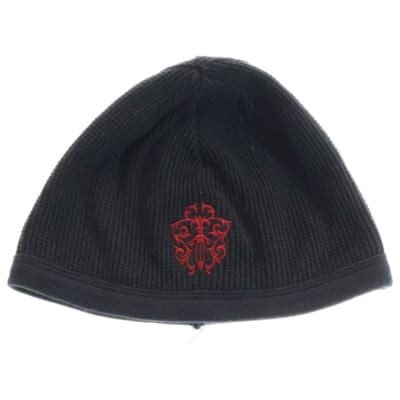 クロムハーツ BEANIE CASH FUCK YOU レザーロゴパッチ付き ビーニー